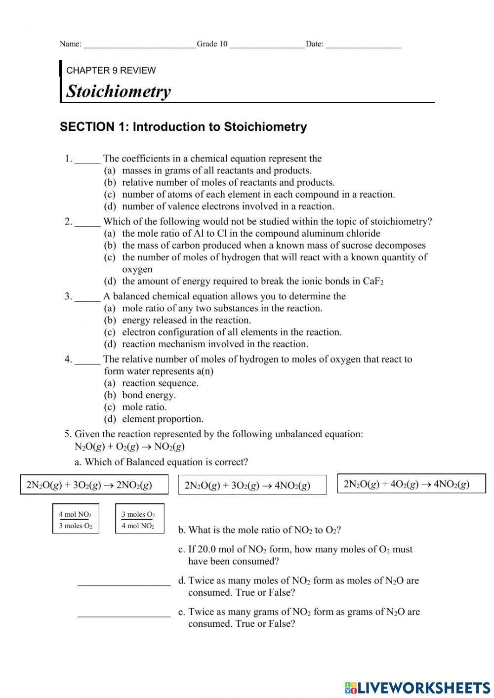 Introduction to Stoichiometry