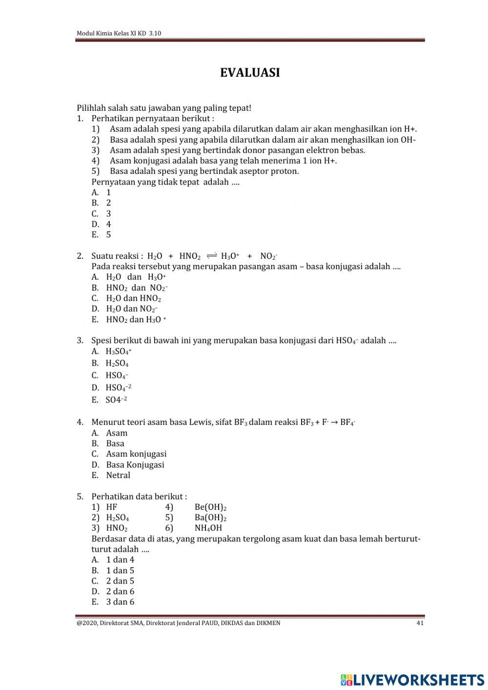SOal UH Kimia 1 dan 2 Kelas XI