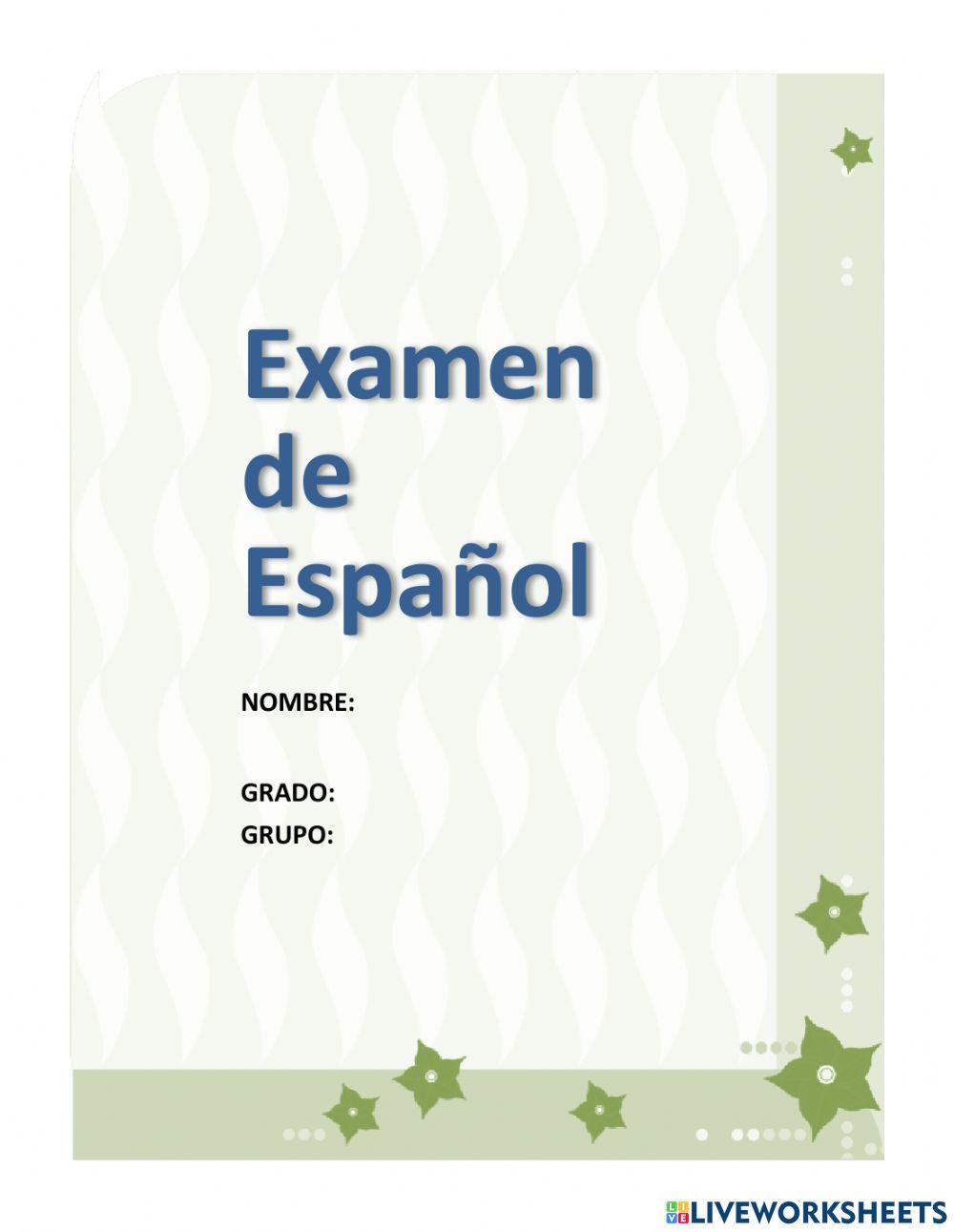 Portada de examen