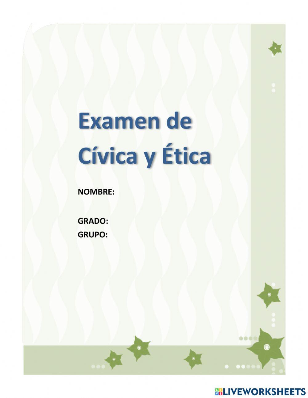 Portada de examen