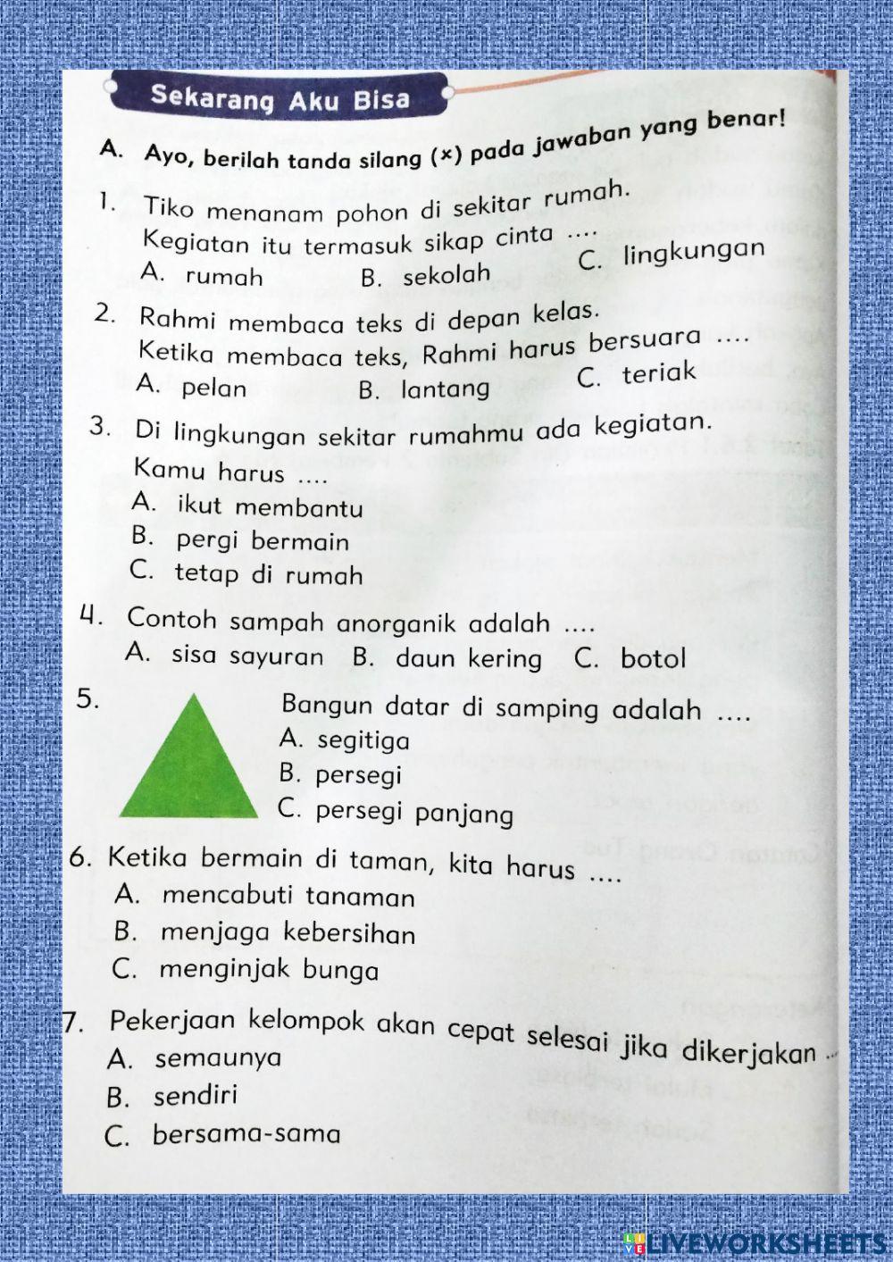 Ulangan Harian Tema 6 Subtema 2