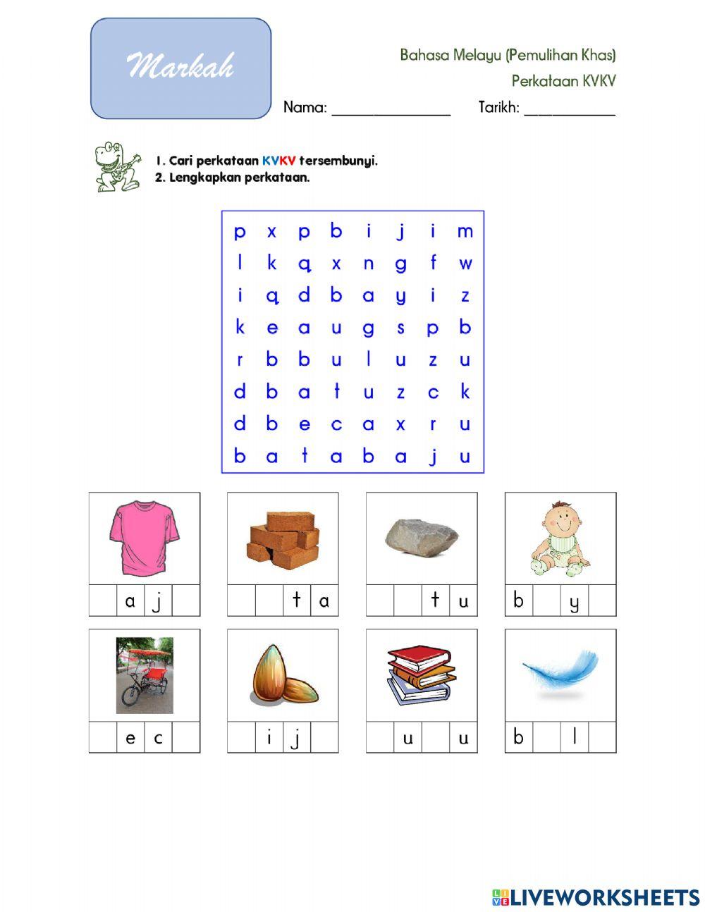 Perkataan KVKV - Mencari Perkataan Tersembunyi 01