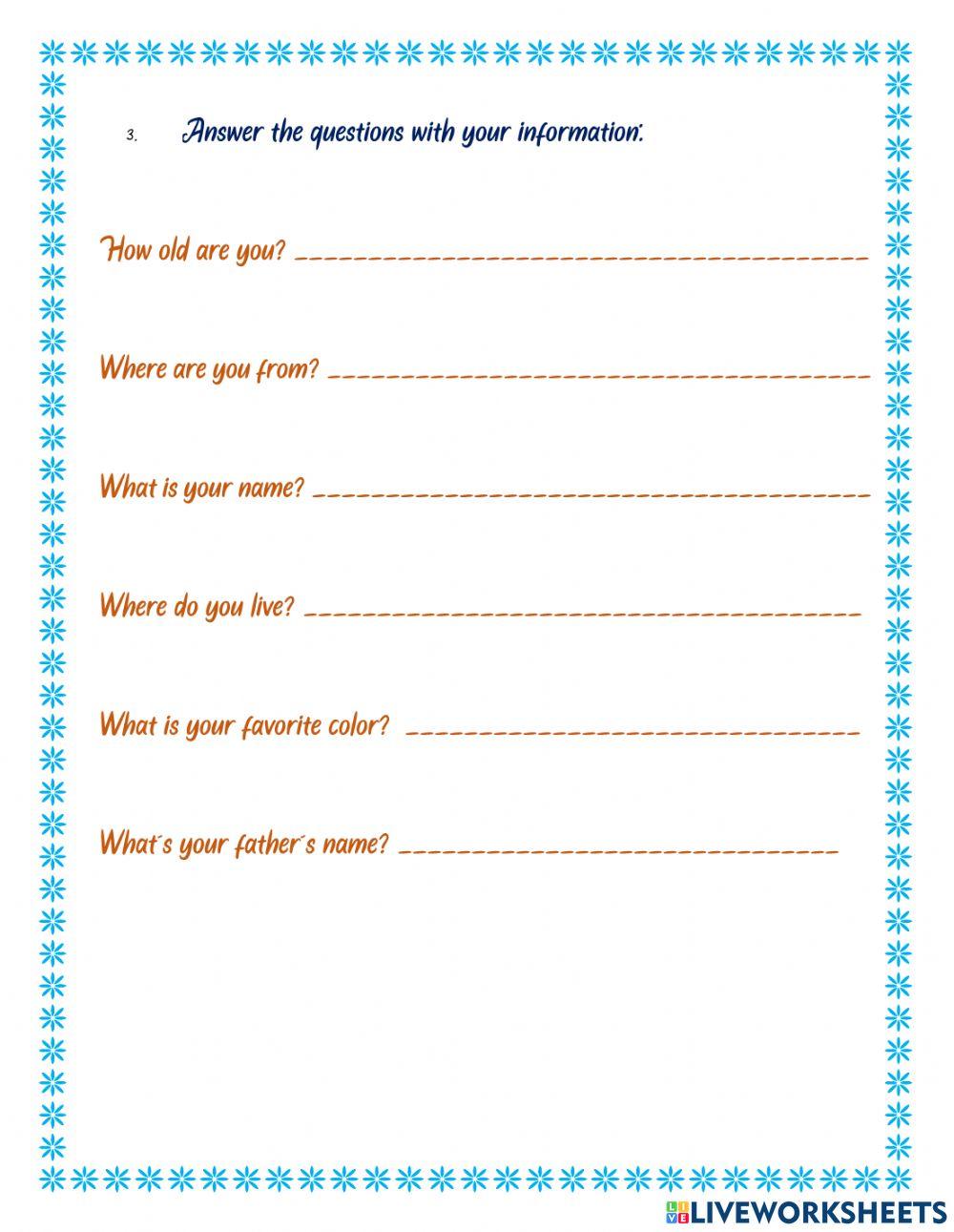 Personal information Personal information