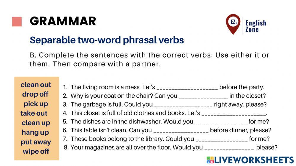 Two-word phrasal verbs