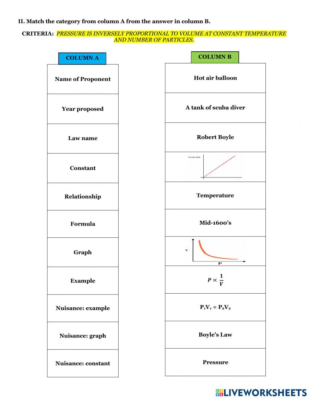 Boyle's Law Worksheet