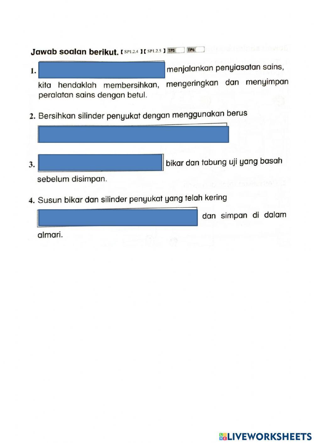 Sains tahun 3 - kemahiran manipulatif