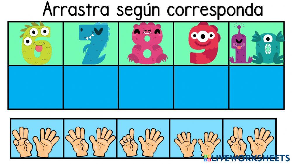 Cuenta y arrastra con el número correcto.