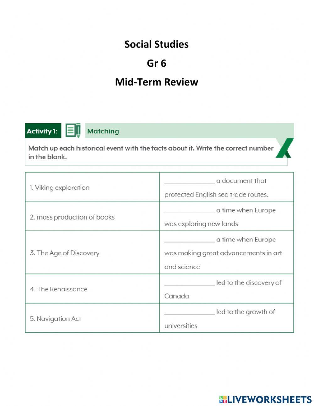 Mid-Term Review Gr 6