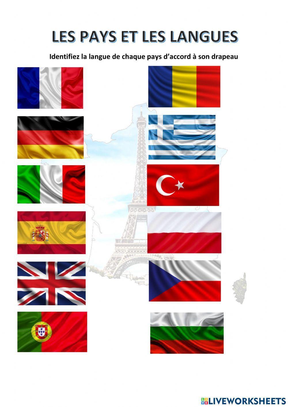 Les drapeaux et les langues