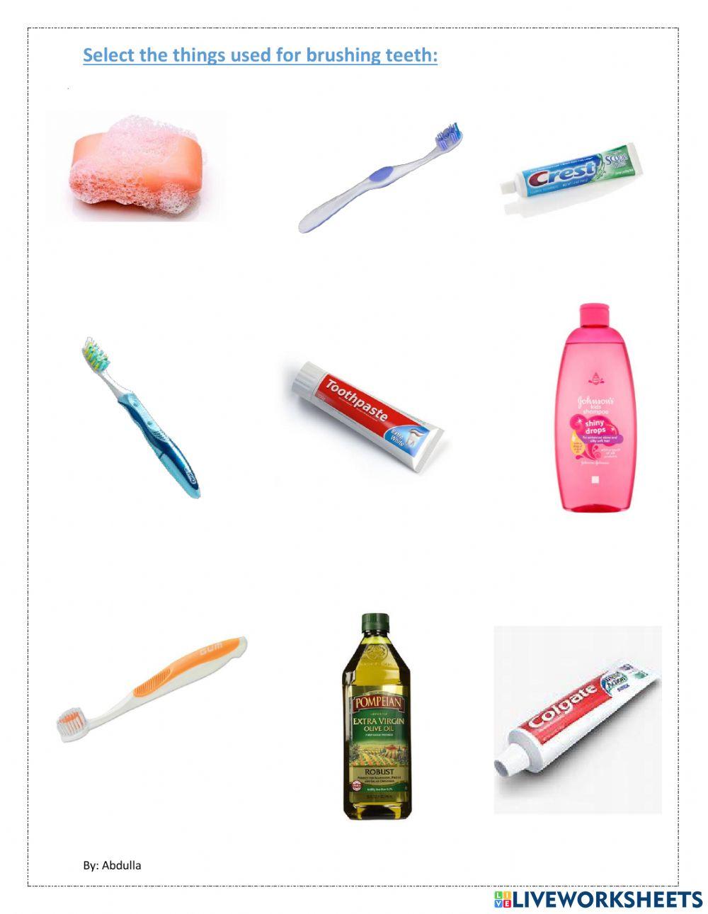 Things used for brushing teeth