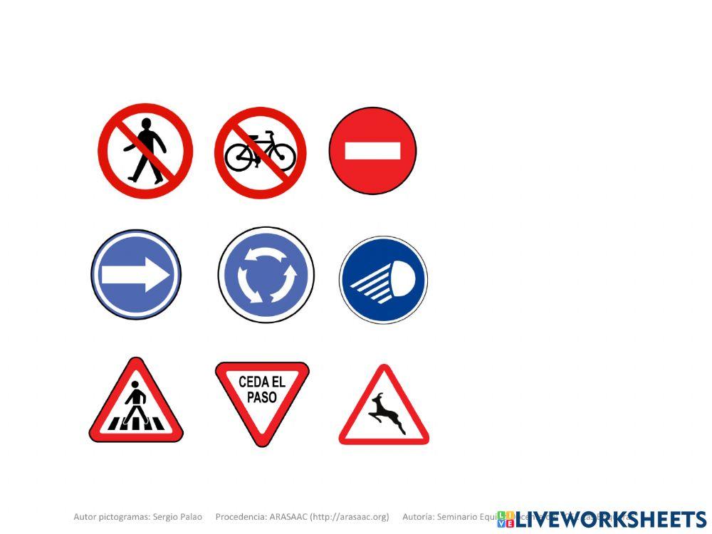 Material Teacch clasificar señales de tráfico
