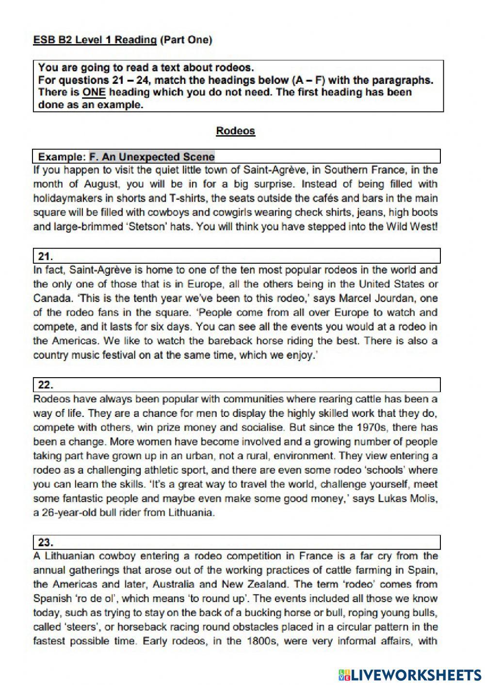 ESB B2 READING 2019A