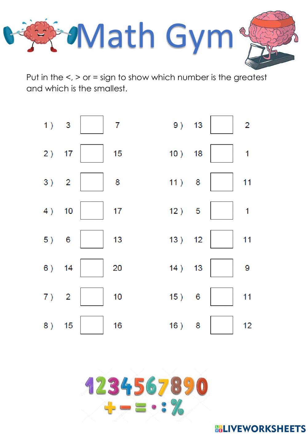 Greater than less than below 20