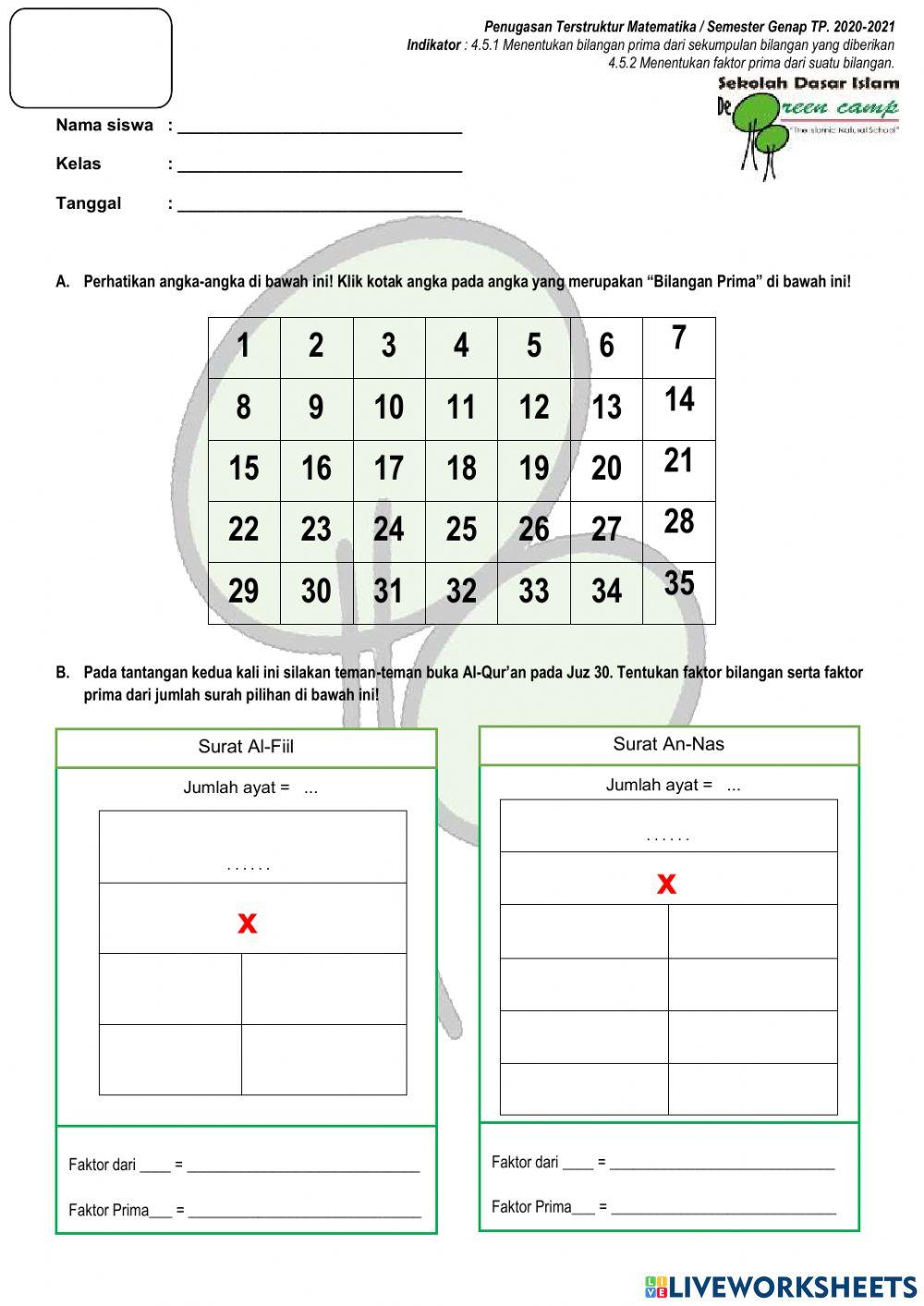 Faktor Prima & Faktorisasi Prima