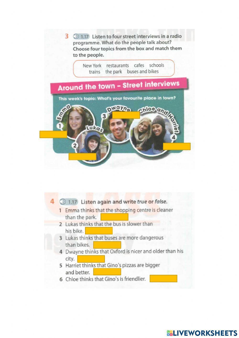 Year 5 Listening activity