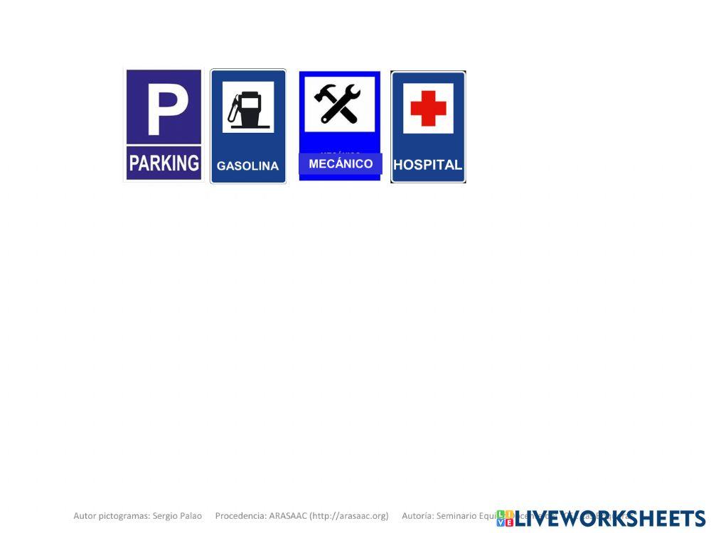 Material Teacch clasificar señales con su lugar