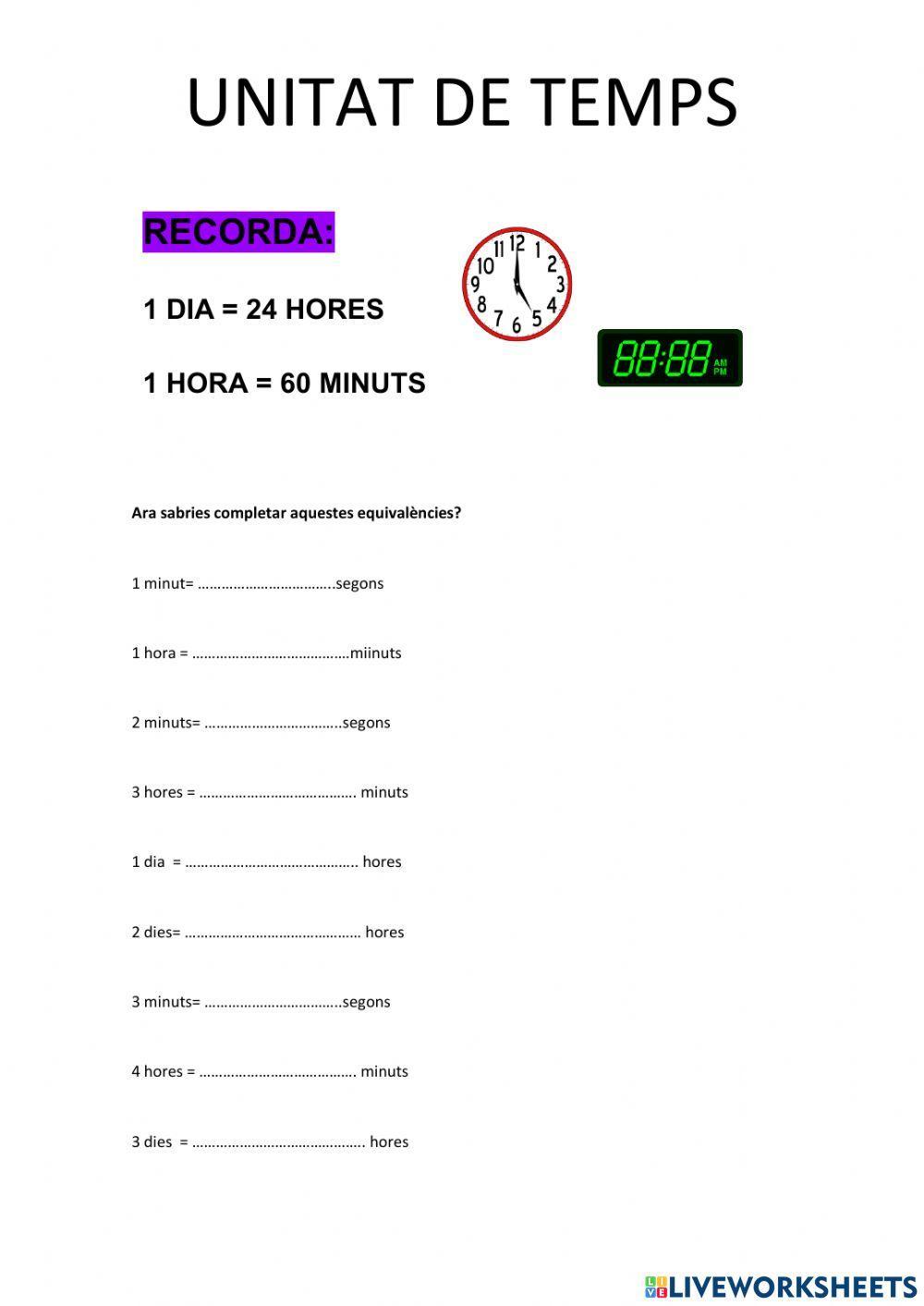 Hores,minuts i segons