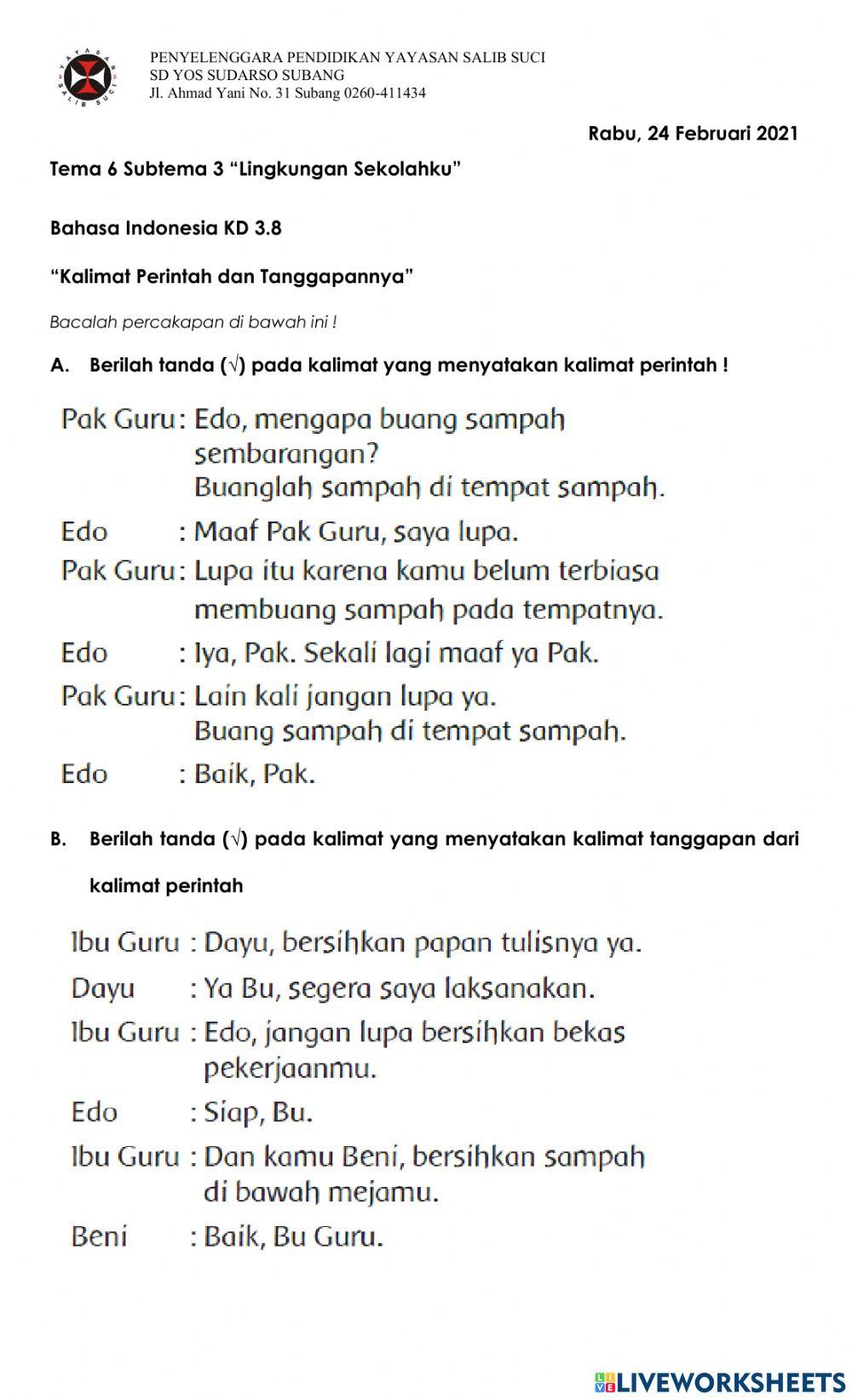 Kalimat Ajakan dan Tanggapan