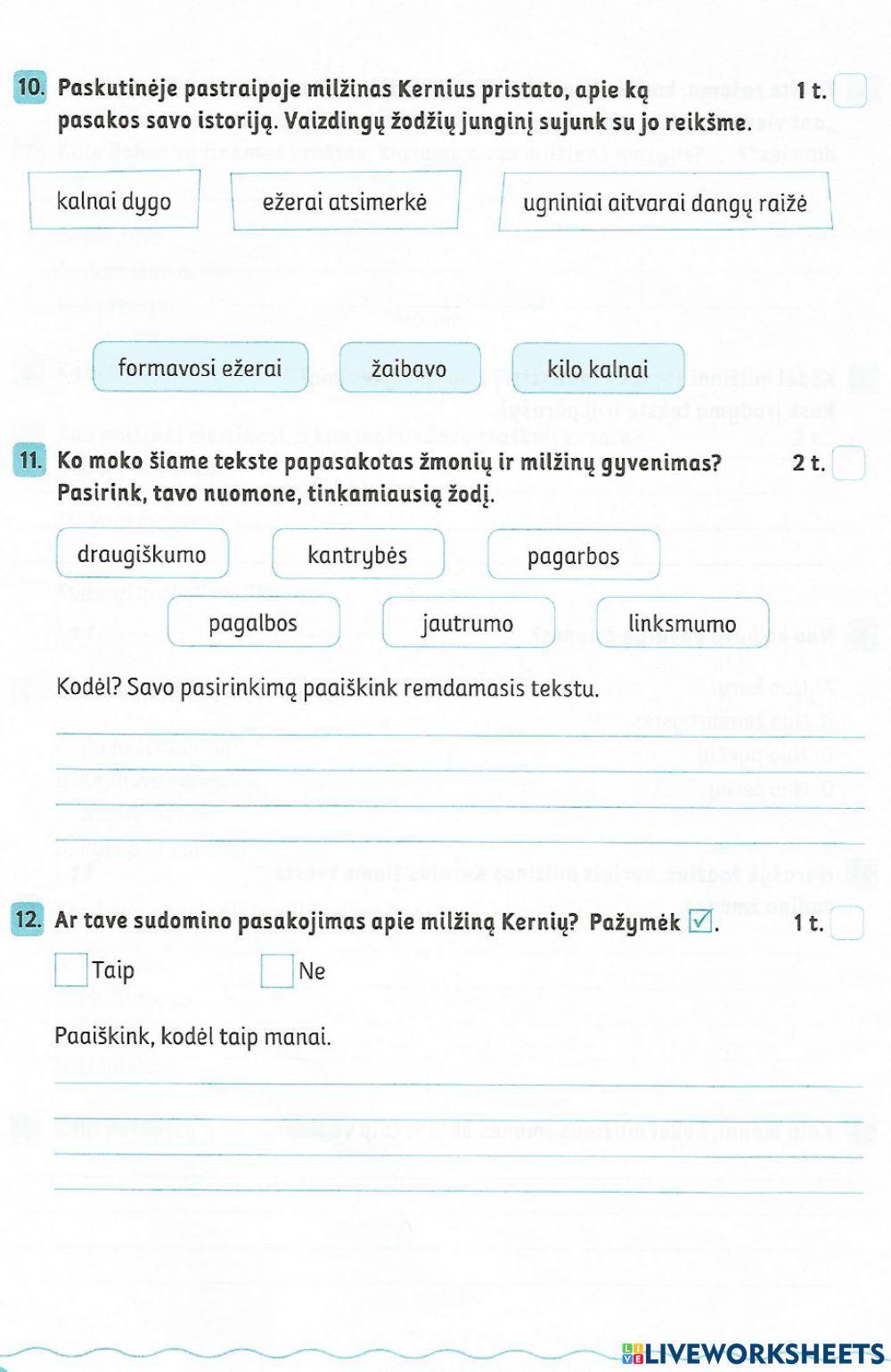 Teksto supratimas (skaitymas)