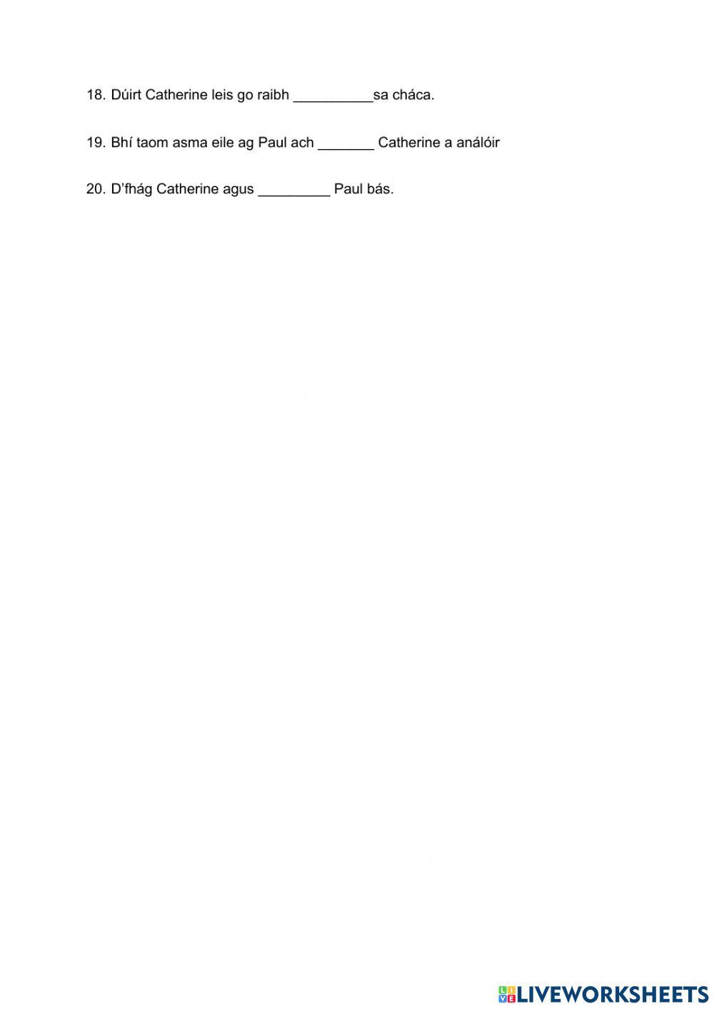 Cáca Milis achoimre