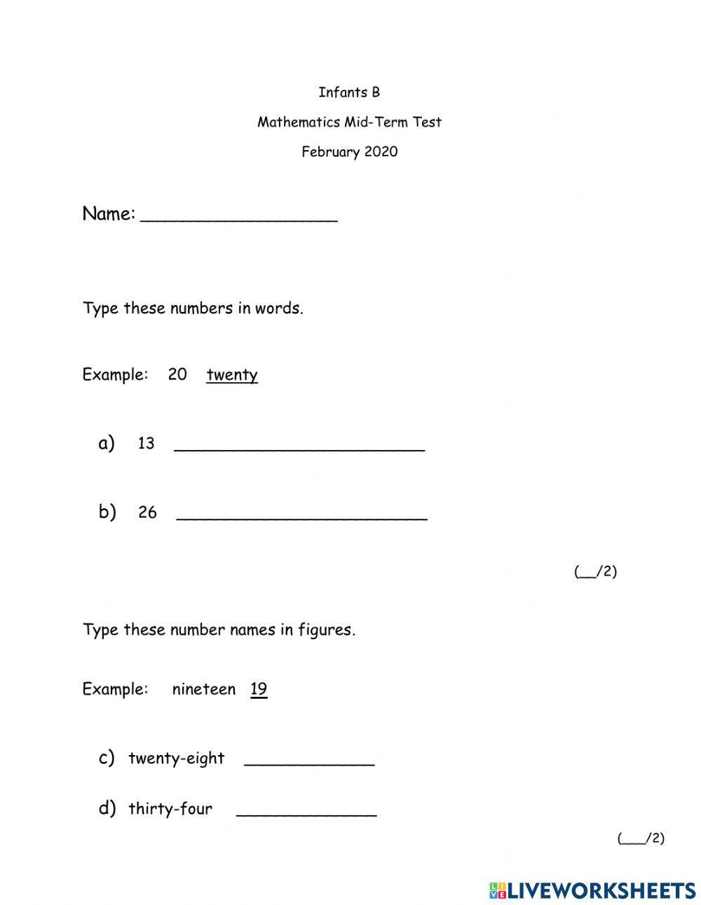 Mathematics Midterm Term 2