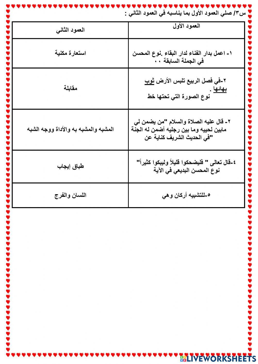  2مراجعة علم البيان والبديع
