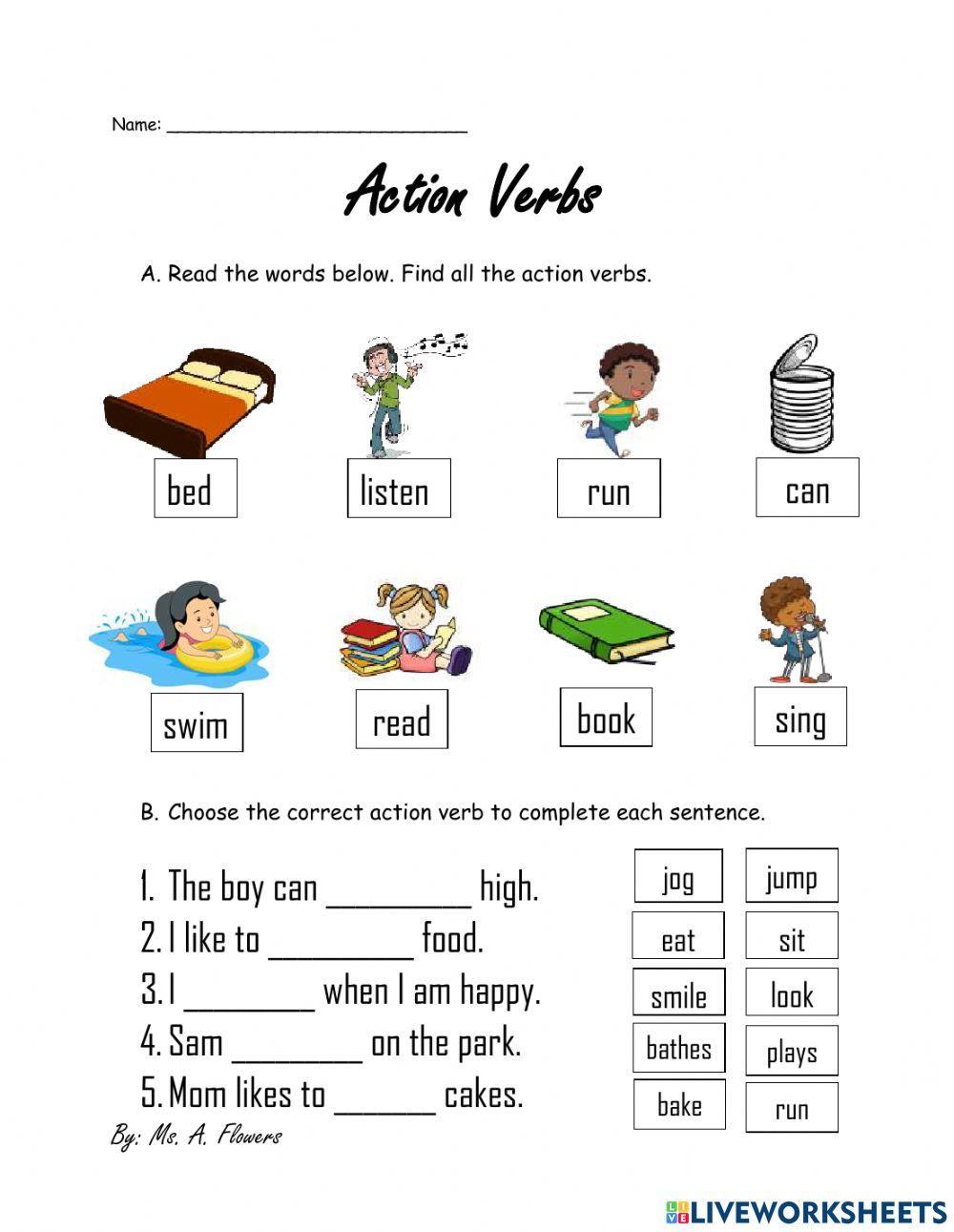 action-verbs-online-exercise-for-k-1-live-worksheets