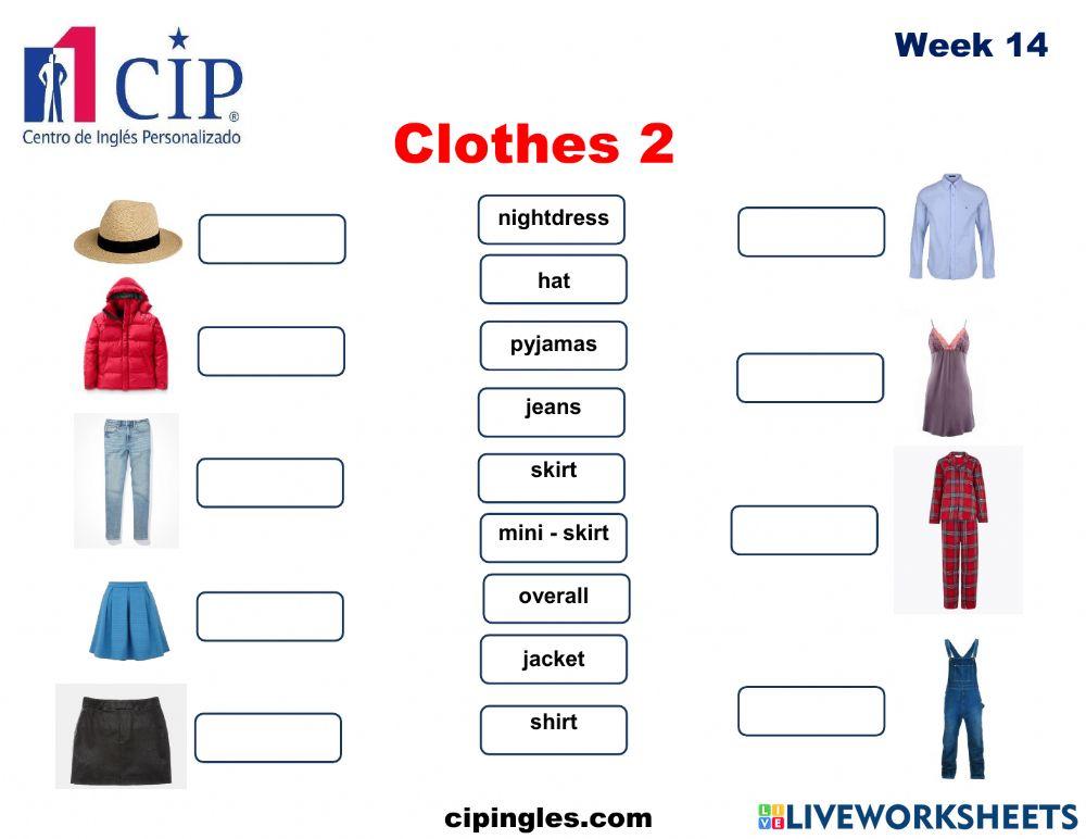 Verbs and Clothes Week 14