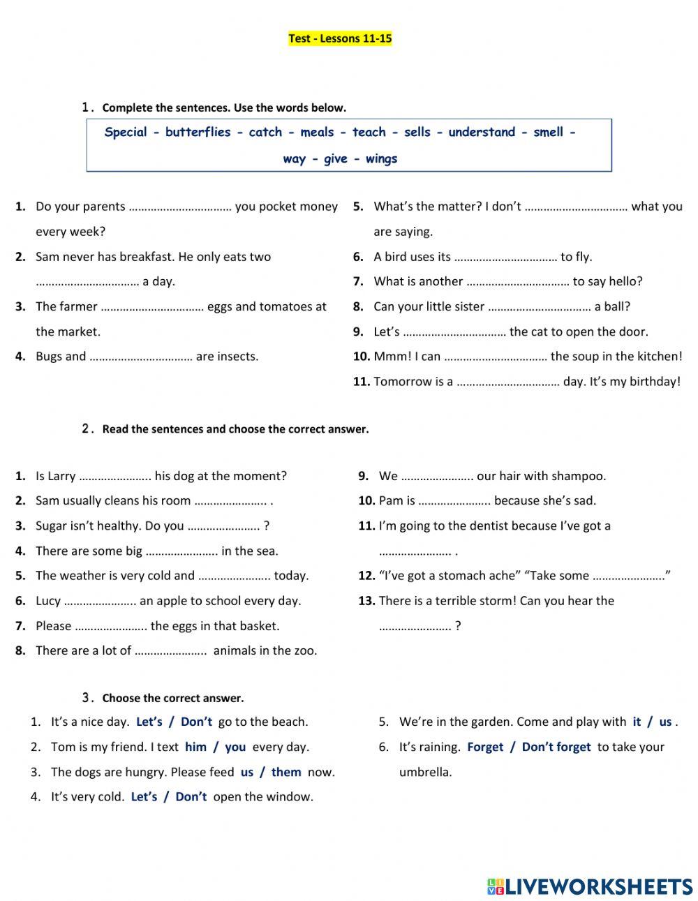 Senior A - Test Units 11-15