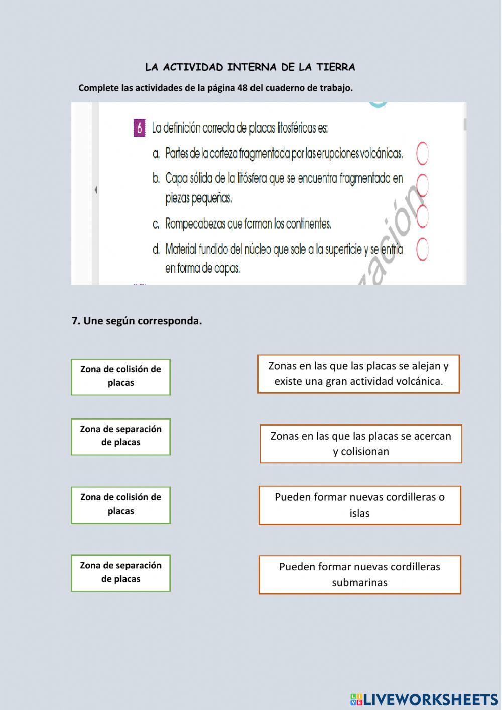 La actividad interna de la tierra