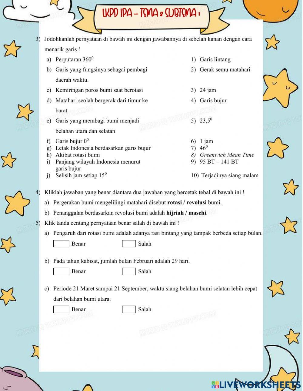 Lembar Kerja IPA Tema 8 Subtema 1