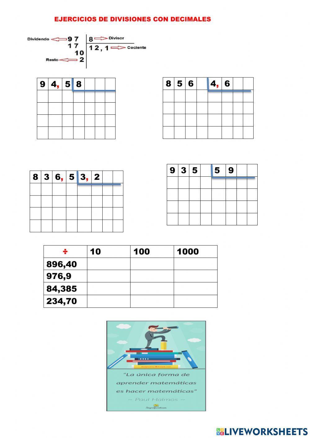 Divisiones con decimales