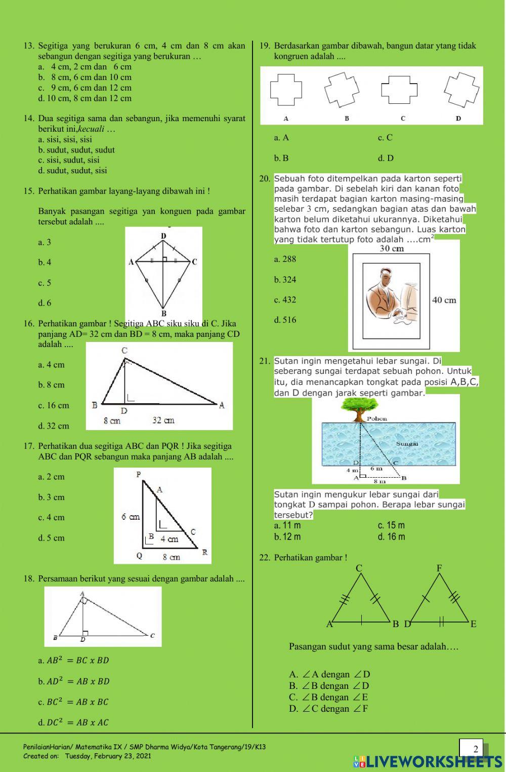 PH Kesebangunan dan kekongruenan