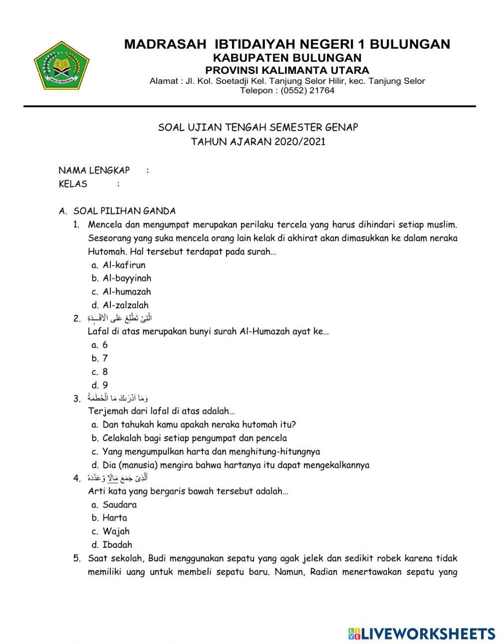 Al-Quran Hadits Kelas 5