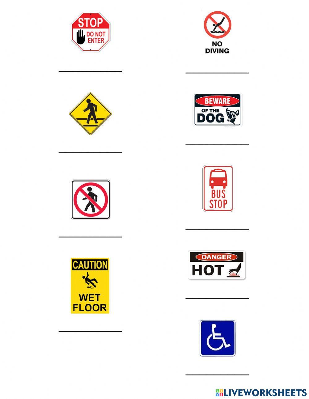 Community Signs exercise for TSP Live Worksheets