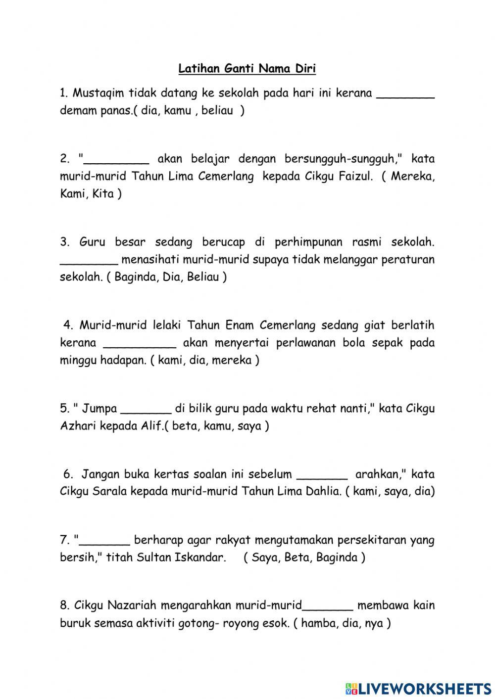 Kata ganti nama diri