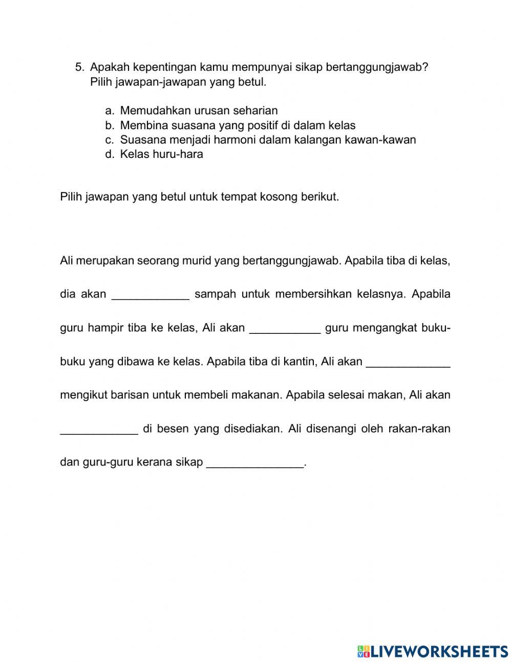 Murid bertanggungjawab