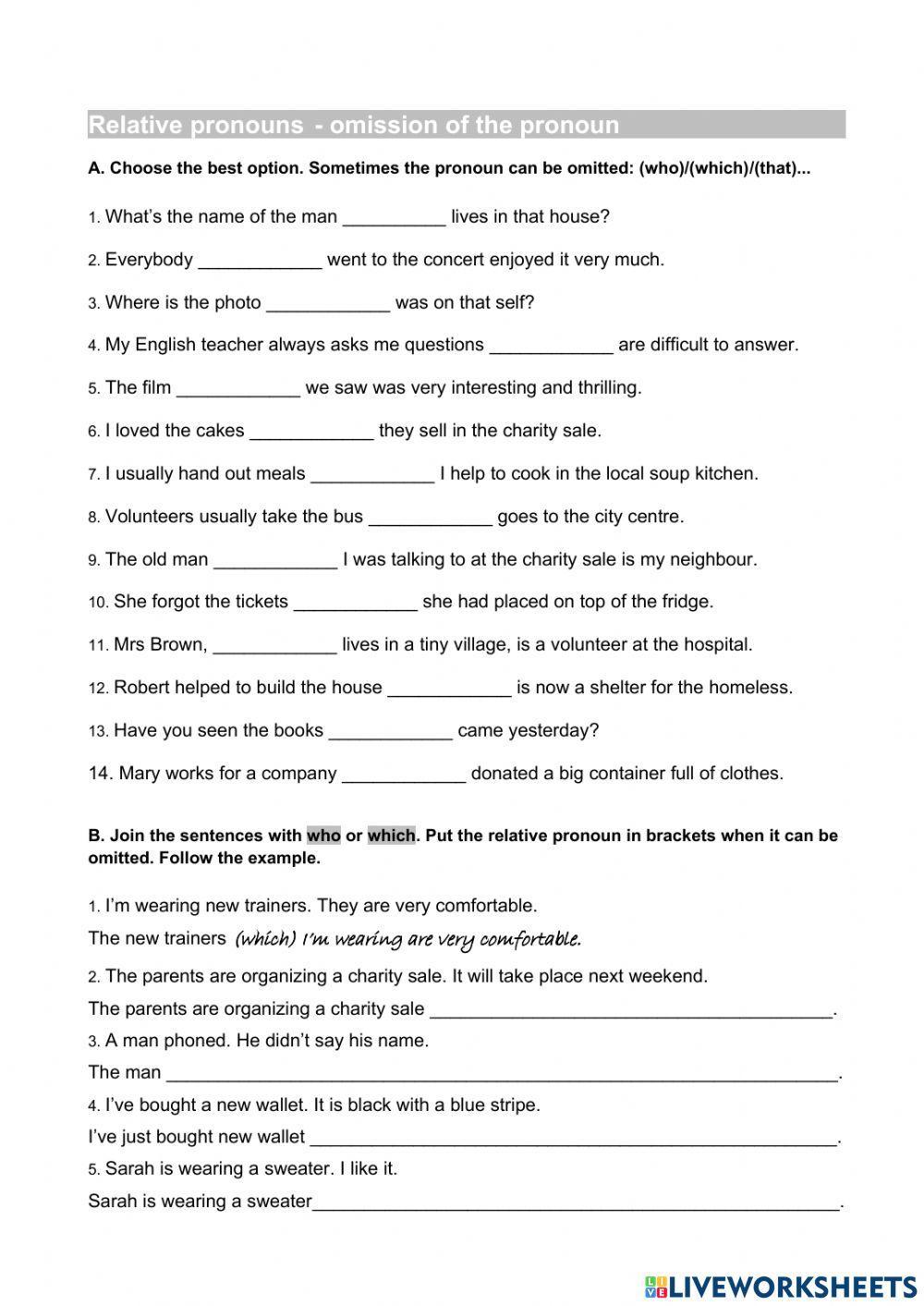 Relative pronouns (omission)