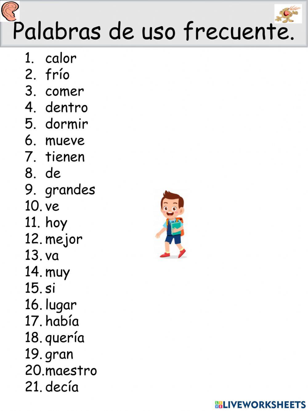 Palabras de usos frecuente