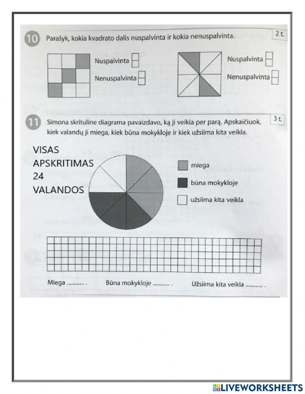 Matematikos testas 3 klasė
