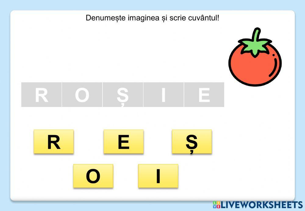 Denumește imaginea și scrie cuvântul! (Legume)