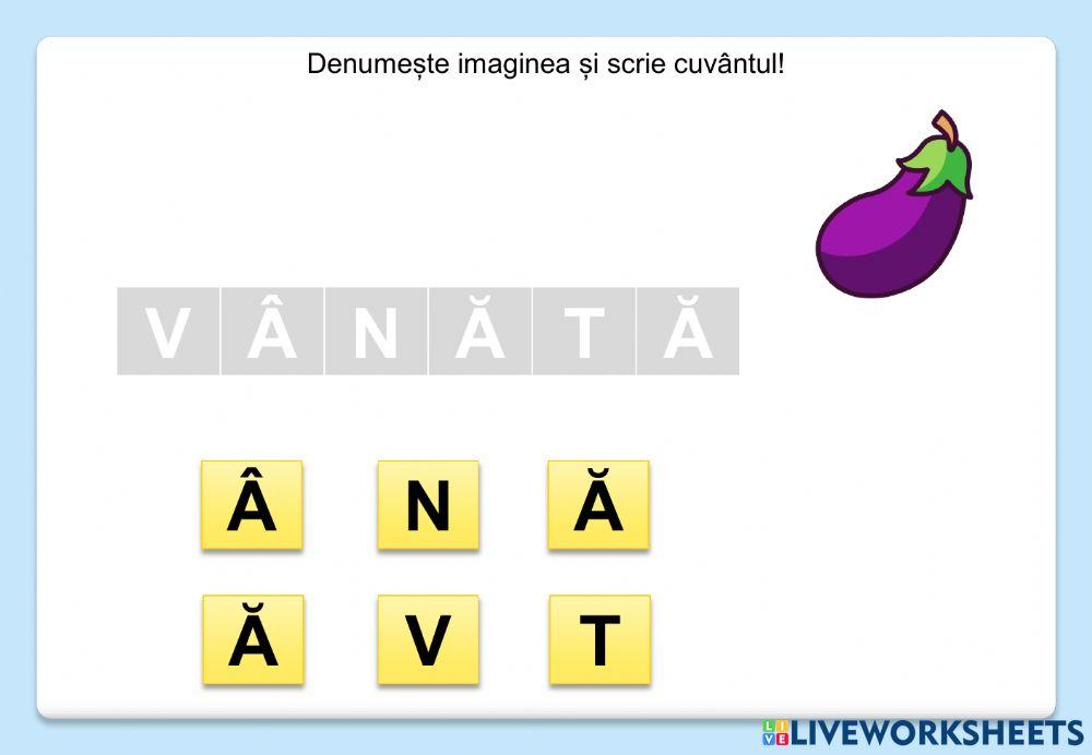 Denumește imaginea și scrie cuvântul! (Legume)