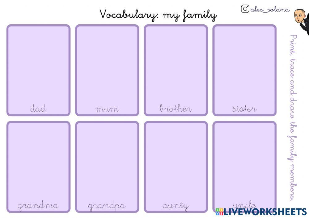 Vocabulary: my family