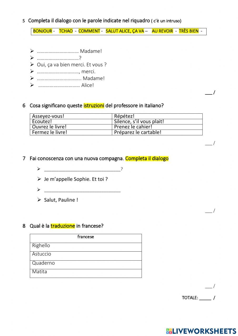 0-Les objets scolaires