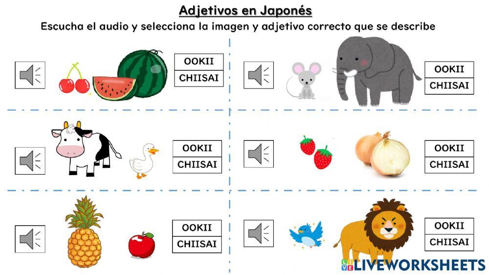 Adjetivos en Japones 1 grado