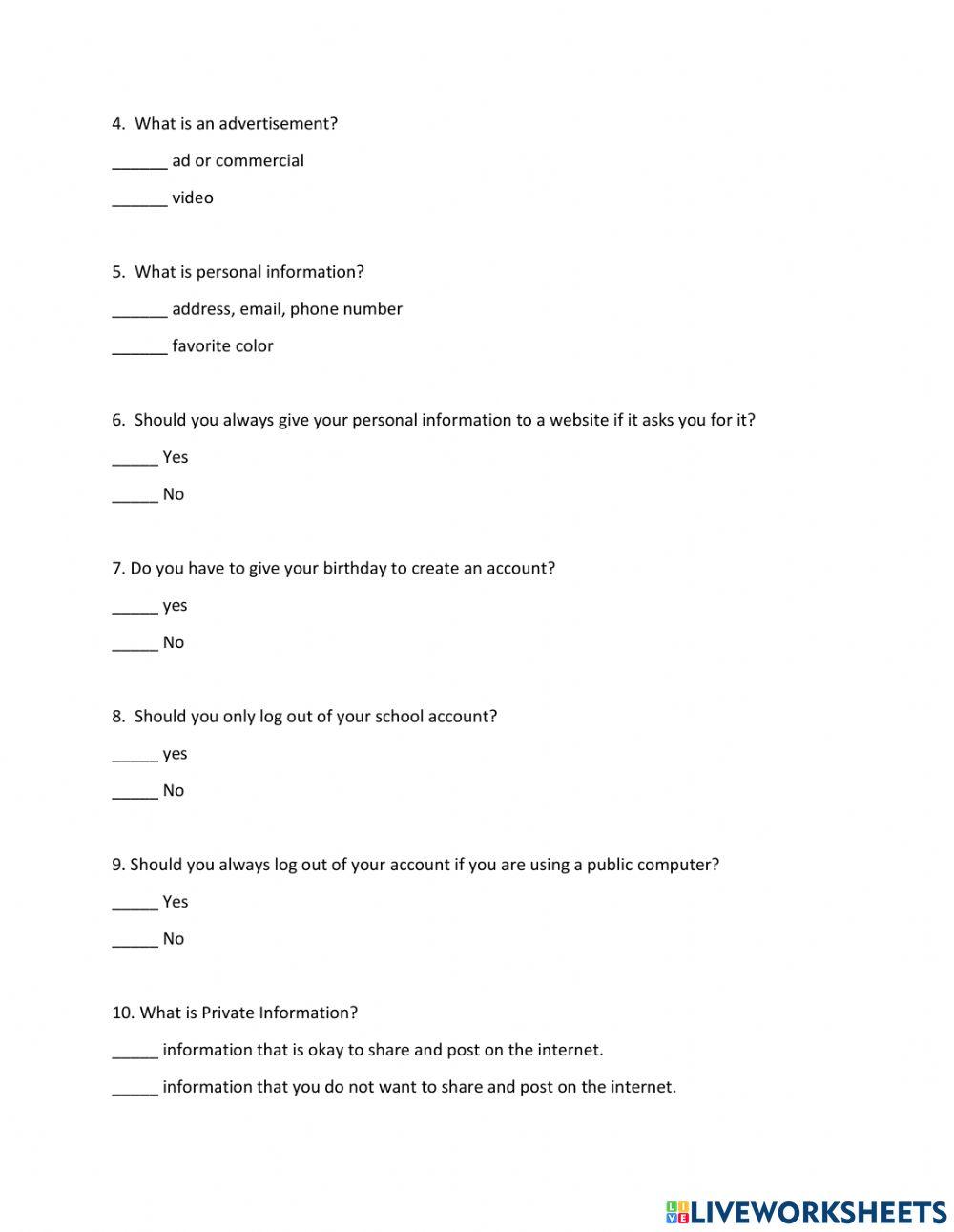 Computer Safety Test