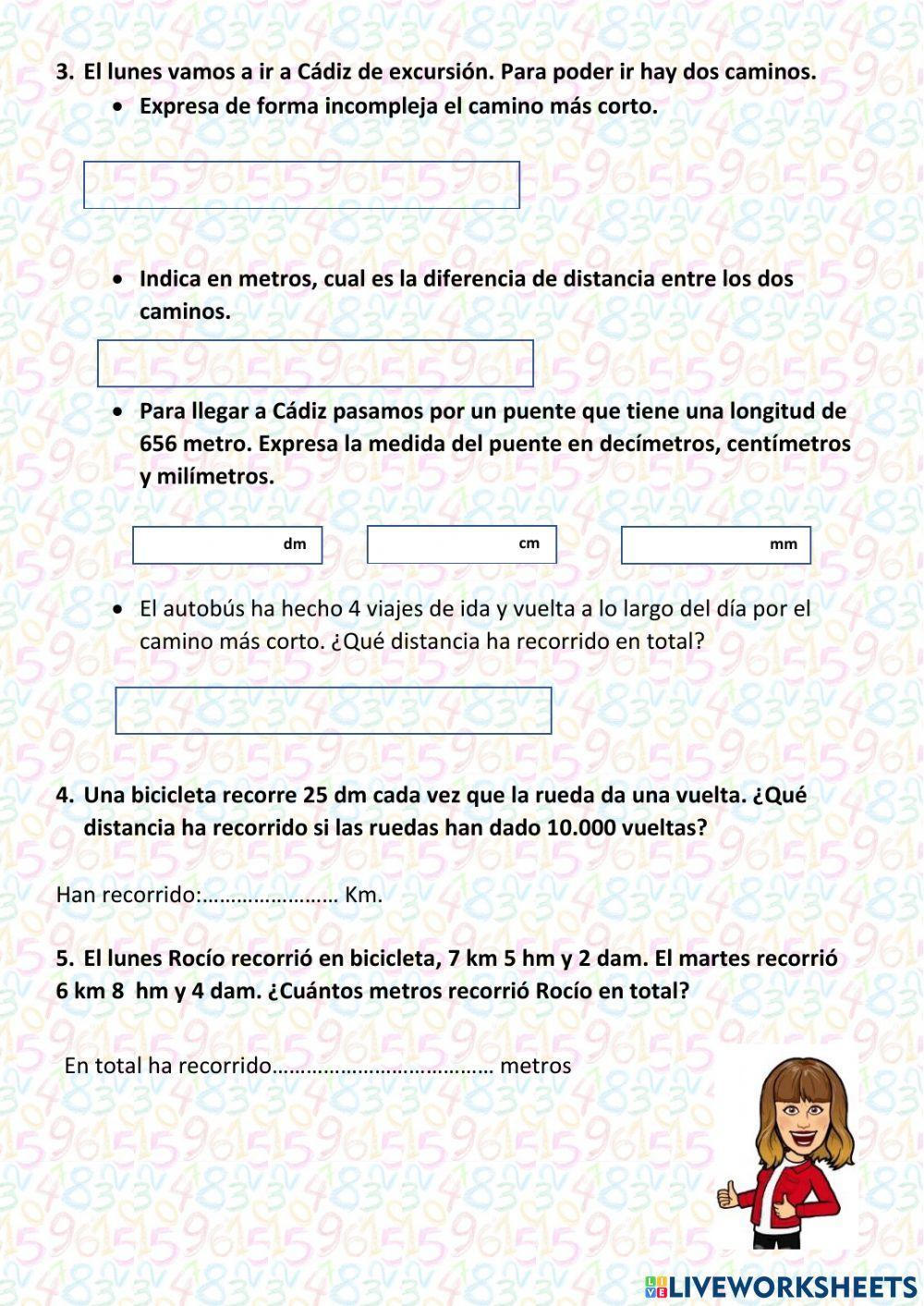 Resolución de problemas. unidades longitud