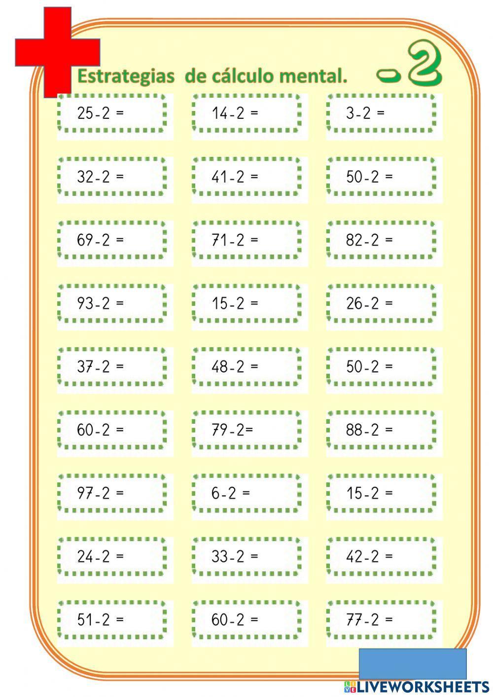 Cálculo mental. -2