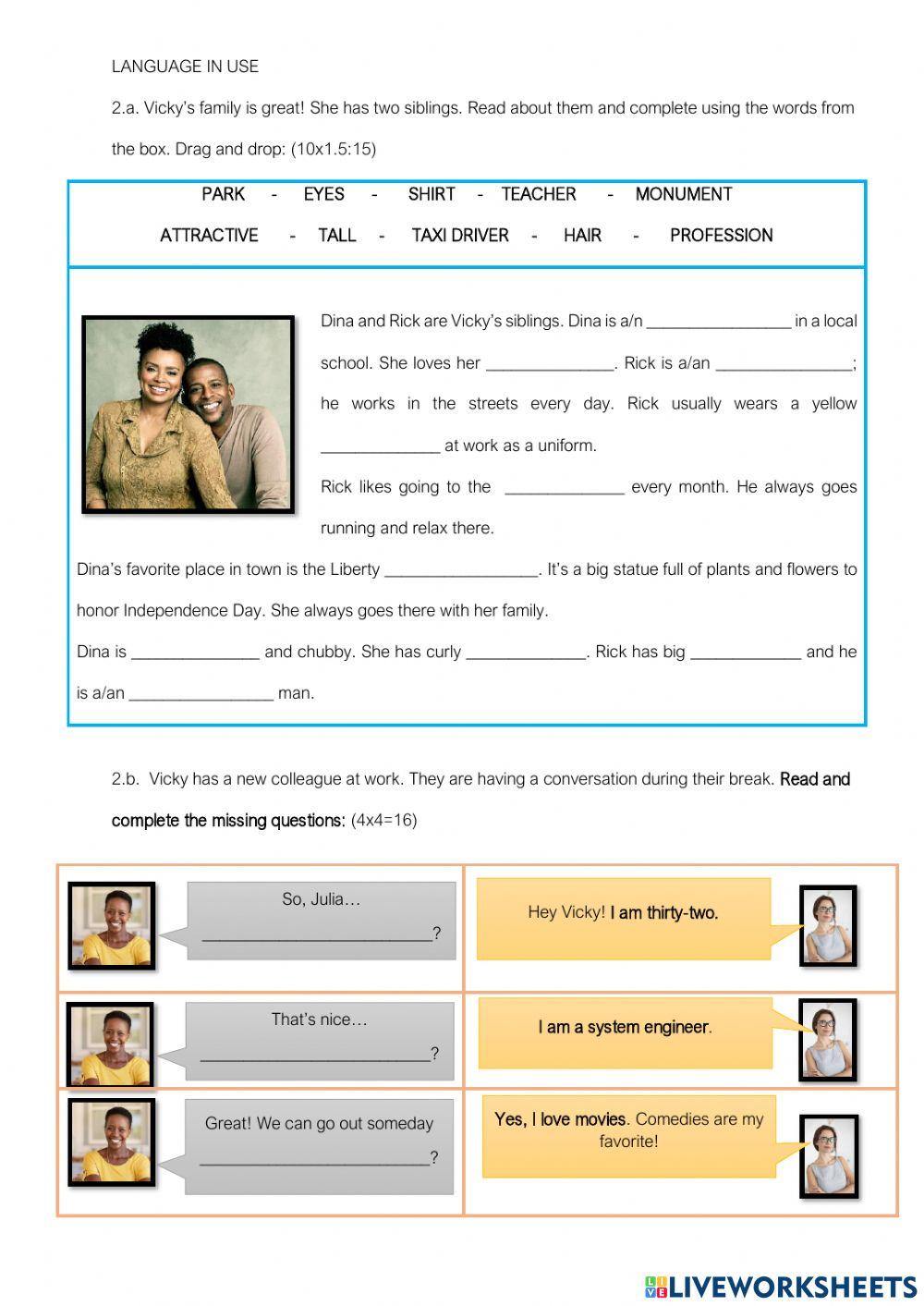 NEW Conversation Course Final Written Exam