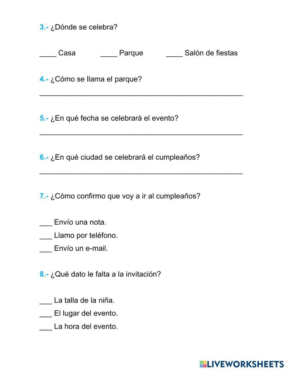 Elementos esenciales de una invitación